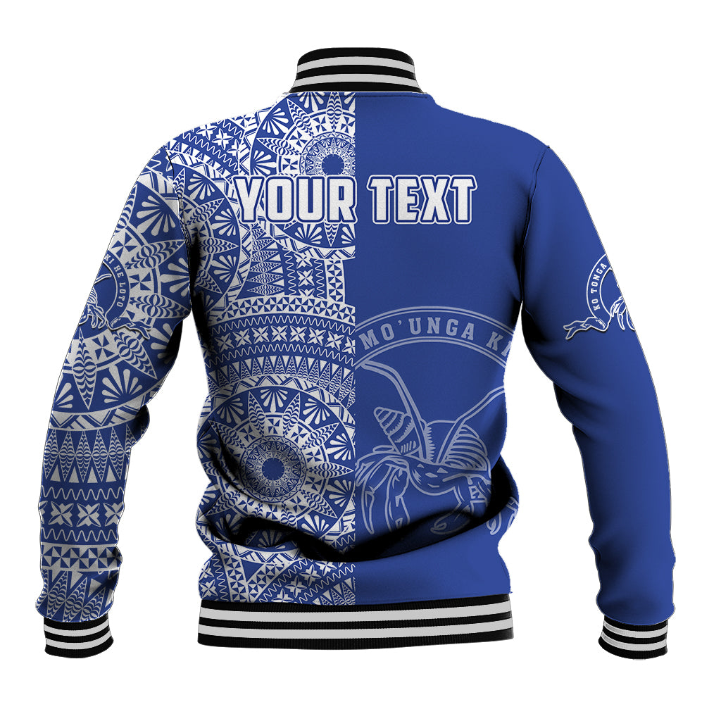 (Custom Personalised) Tupou Tonga College Baseball Jacket Tongan Ngatu Pattern LT14