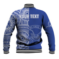 (Custom Personalised) Tupou Tonga College Baseball Jacket Tongan Ngatu Pattern LT14