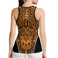 Basketball New Zealand Hollow Tank Top Gold Maori Ta Moko Indigenous - Polynesian Pride