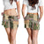 Beige Aotearoa Kowhaiwhai Pattern Shorts for Women NZ Maori Quilt Style - Polynesian Pride