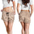Beige Gradient Polynesia Shorts for Women Hawaiian Tribal Hammerhead Shark Tattoo - Polynesian Pride