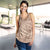 Beige Gradient Polynesia Women Racerback Tank Hawaiian Tribal Hammerhead Shark Tattoo - Polynesian Pride