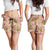 Beige Hawaii Hibiscus With Tropical Flowers Motifs Shorts for Women - Polynesian Pride