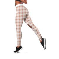 Beige Hawaii Palaka Leggings Hawaiian Honohono Lei