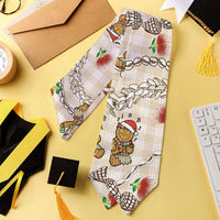 Beige Palaka Hawaii Mele Kalikimaka Graduation Stole Ohia Lehua Shell Leis Funny Gingerbread Santa - Polynesian Pride