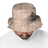 Beige Palaka Quilt Hawaii Bucket Hat Traditional Hawaii-plaid Pattern - Polynesian Pride
