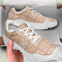 Beige Palaka Quilt Hawaii Chunky Sneakers Traditional Hawaii-plaid Pattern LT14 - Polynesian Pride