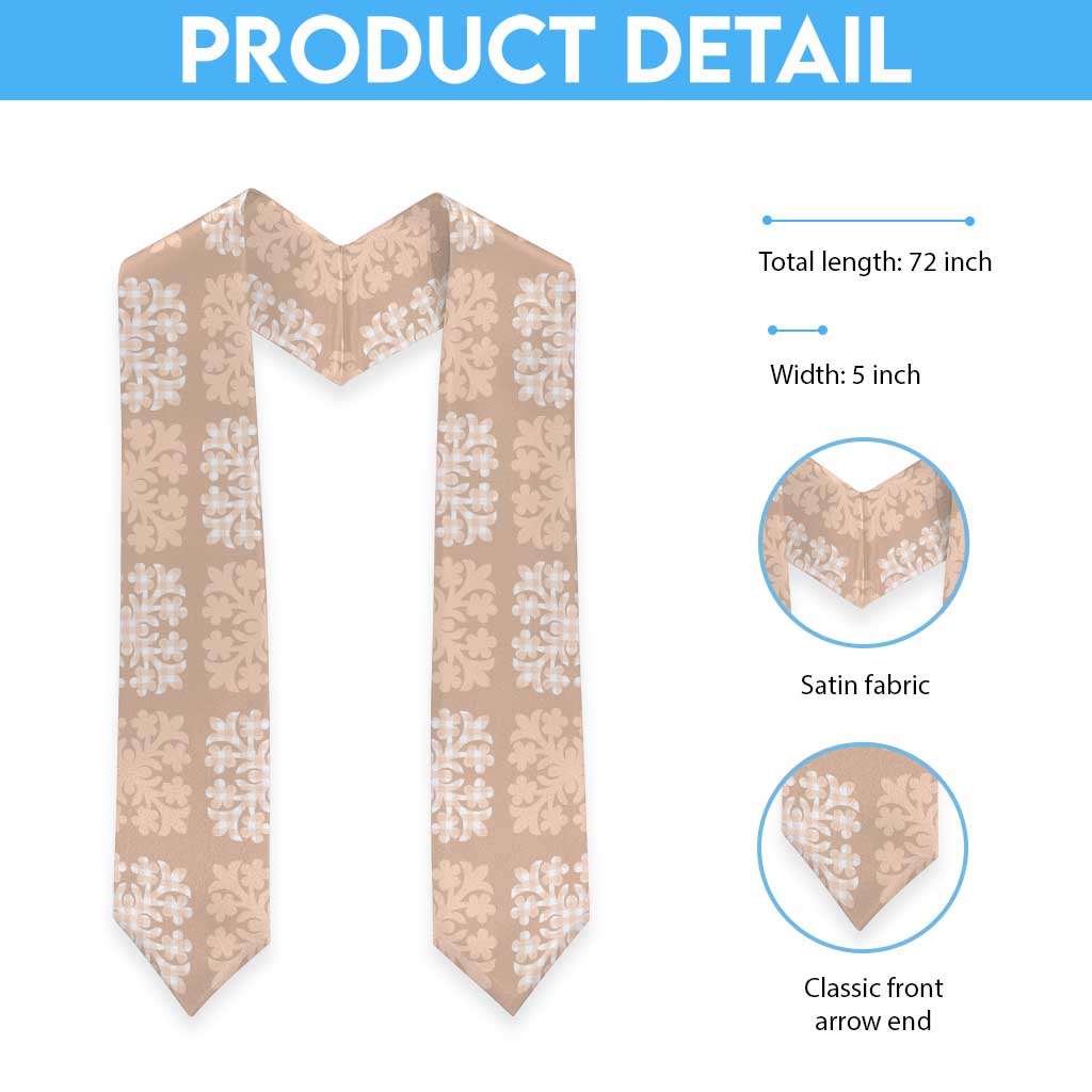 Beige Palaka Quilt Hawaii Graduation Stole Traditional Hawaii-plaid Pattern - Polynesian Pride
