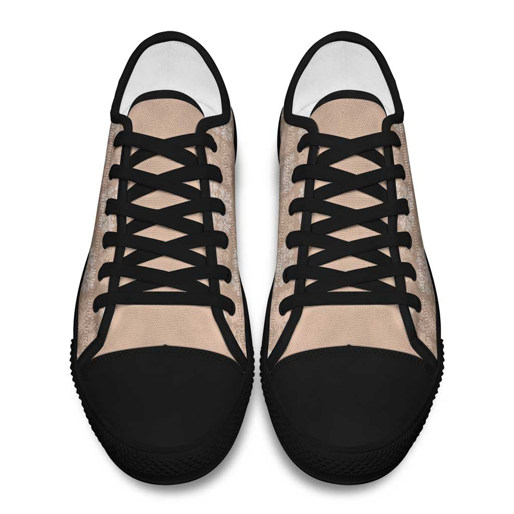 Beige Palaka Quilt Hawaii Low Top Shoes Traditional Hawaii-plaid Pattern - Polynesian Pride