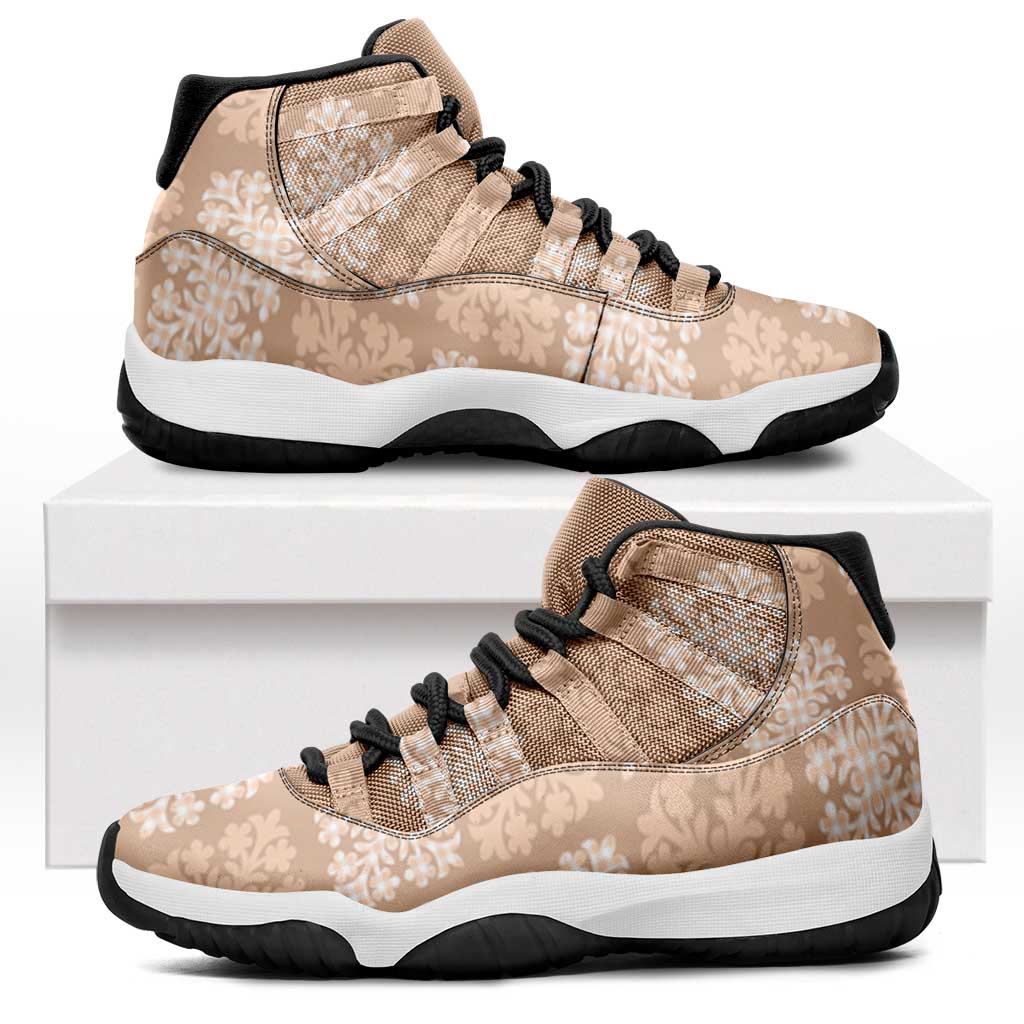 Beige Palaka Quilt Hawaii Sneakers J11 Traditional Hawaii-plaid Pattern LT14 Beige - Polynesian Pride