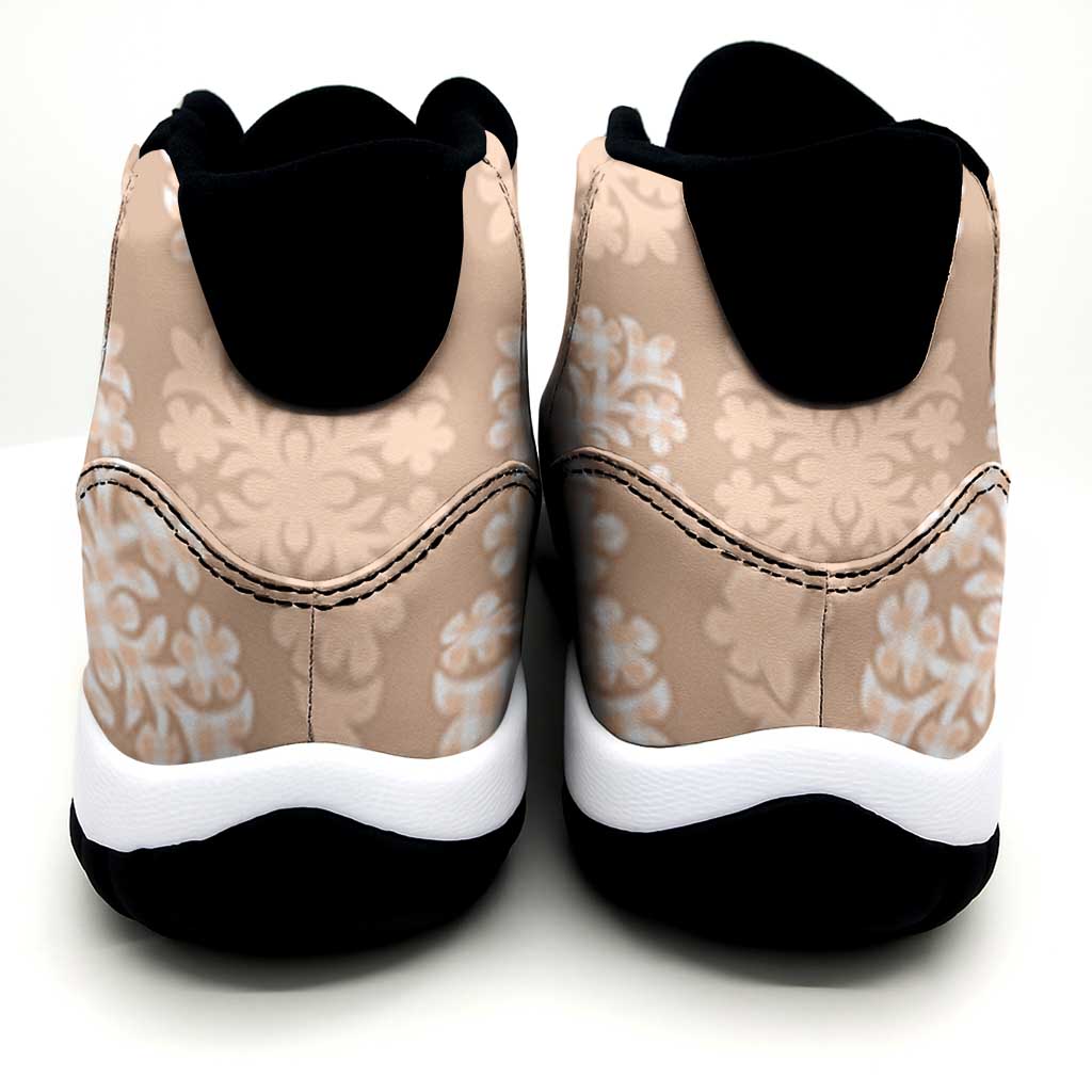 Beige Palaka Quilt Hawaii Sneakers J11 Traditional Hawaii-plaid Pattern LT14 - Polynesian Pride