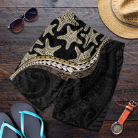 Beige Polynesian Starfish Unique Pattern Shorts for Men