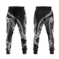 Black Aloha Hawaii Jogger Pants Polynesian Shark Tattoo With Plumeria LT14