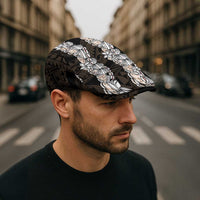 Black and Beige Hawaii Shell Lei Jeff Hat Hawaiian Sunrise Shell Hebrew Cone Plumeria - Polynesian Pride