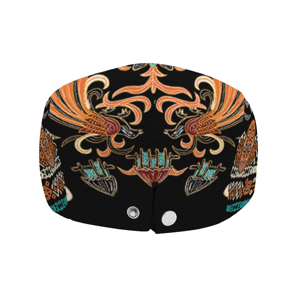 Black Batik Papua-inspired Pattern Jeff Hat - Polynesian Pride