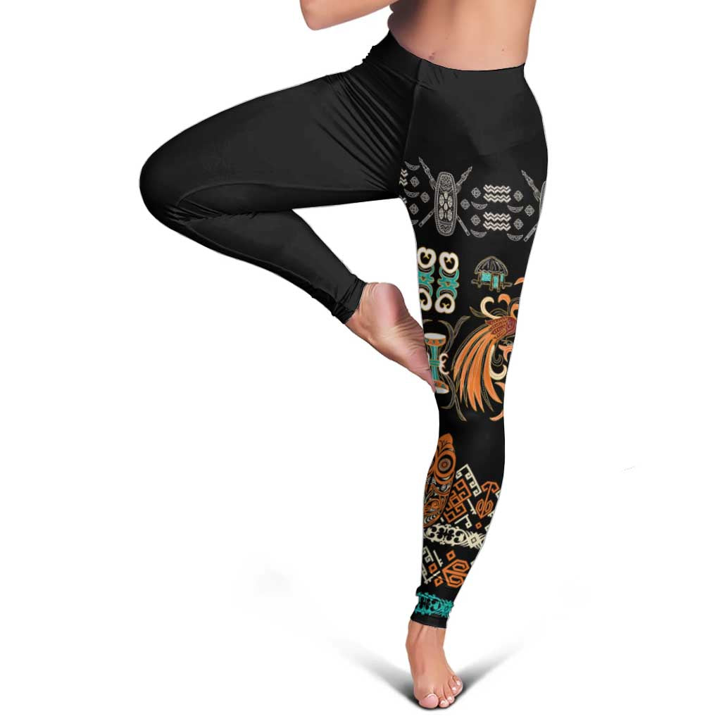 Black Batik Papua-inspired Pattern Leggings - Polynesian Pride