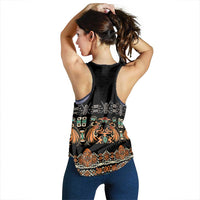 Black Batik Papua-inspired Pattern Women Racerback Tank - Polynesian Pride