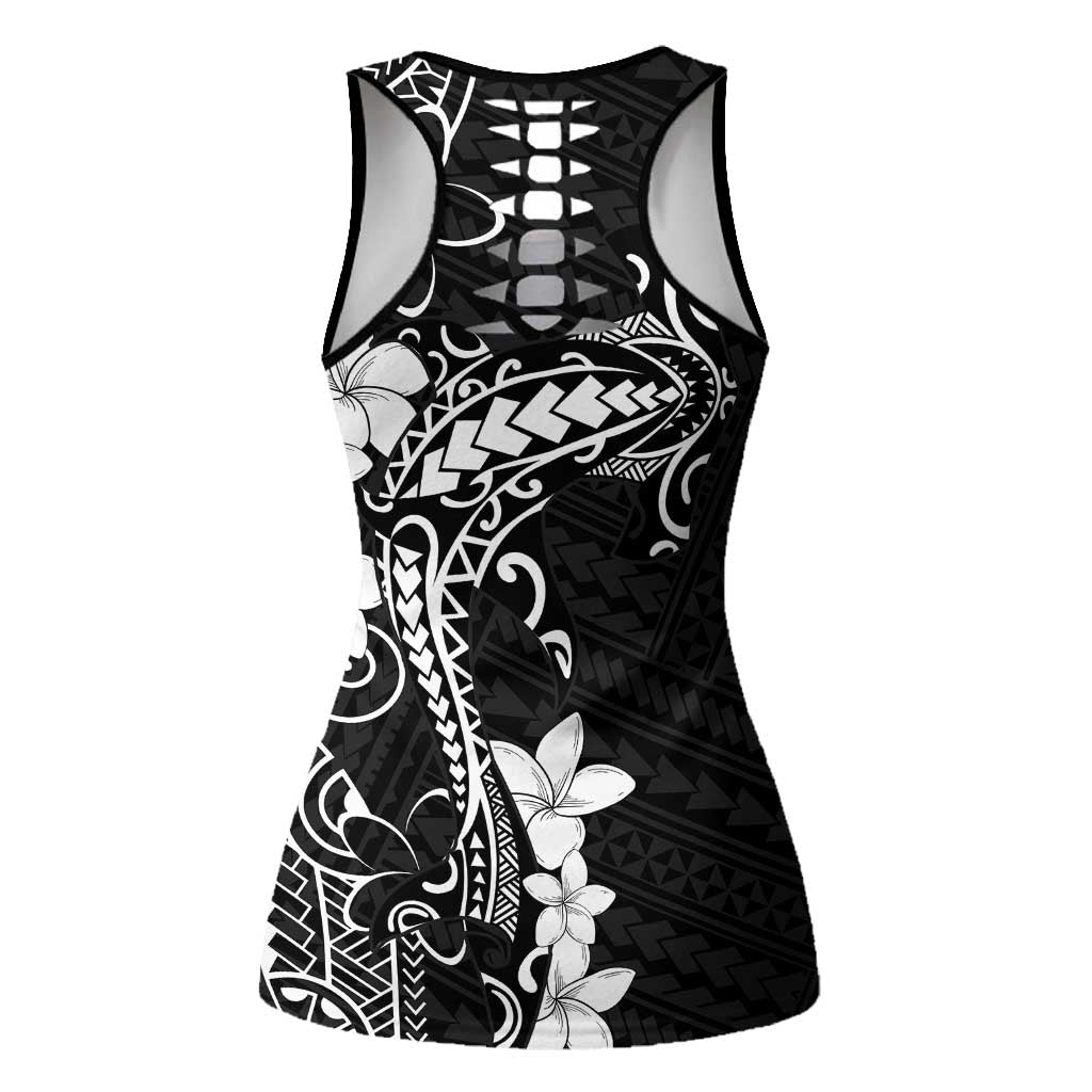 Black Hawaii Hollow Tank Top Hammerhead Shark Tattoo Curve Polynesian - Polynesian Pride