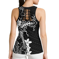 Black Hawaii Hollow Tank Top Hammerhead Shark Tattoo Curve Polynesian - Polynesian Pride