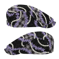 Black Hawaii Palaka Honohono Pikake Jeff Hat Hawaiian Orchid Lei Polynesian Pattern - Polynesian Pride