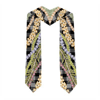 Black Palaka Hawaii Leis Graduation Stole Hawaiian-plaid Elegant Tropical Vibes - Polynesian Pride