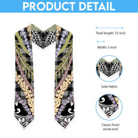 Black Palaka Hawaii Leis Graduation Stole Hawaiian-plaid Elegant Tropical Vibes - Polynesian Pride