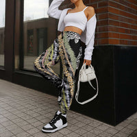 Black Palaka Hawaii Leis Jogger Pants Hawaiian-plaid Elegant Tropical Vibes - Polynesian Pride