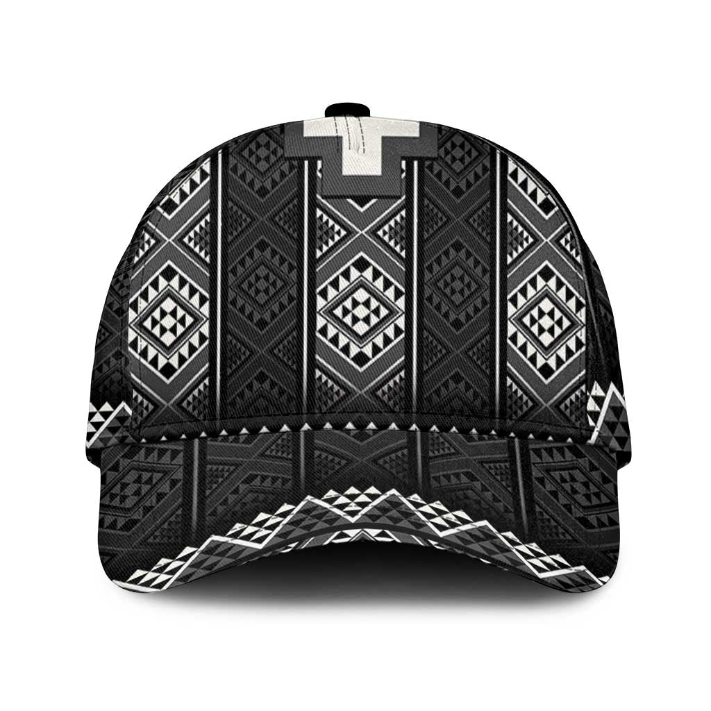 Black Taniko Aotearoa Classic Cap Niho Taniwha Mix Poutama - Polynesian Pride