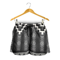 Black Taniko Aotearoa Shorts for Women Niho Taniwha Mix Poutama LT14 - Polynesian Pride