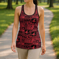Black Tonga Kilisimasi Fiefia Hollow Tank Top Pacific Patchwork Xmas Vibes - Polynesian Pride