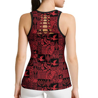 Black Tonga Kilisimasi Fiefia Hollow Tank Top Pacific Patchwork Xmas Vibes - Polynesian Pride