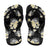 Black Tropical Hawaii Flip Flops Seamless Monstera Plumeria Hawaiian Pattern - Polynesian Pride