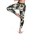 Black Tropical Hawaii Leggings Seamless Monstera Plumeria Hawaiian Pattern - Polynesian Pride