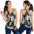 Black Tropical Hawaii Women Racerback Tank Seamless Monstera Plumeria Hawaiian Pattern - Polynesian Pride