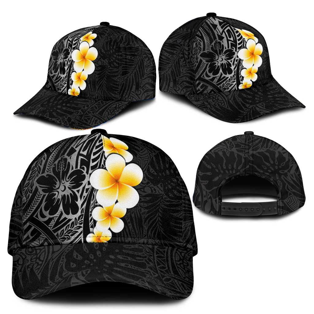 Black Tropical Plumeria With Galaxy Polynesian Art Classic Cap LT14