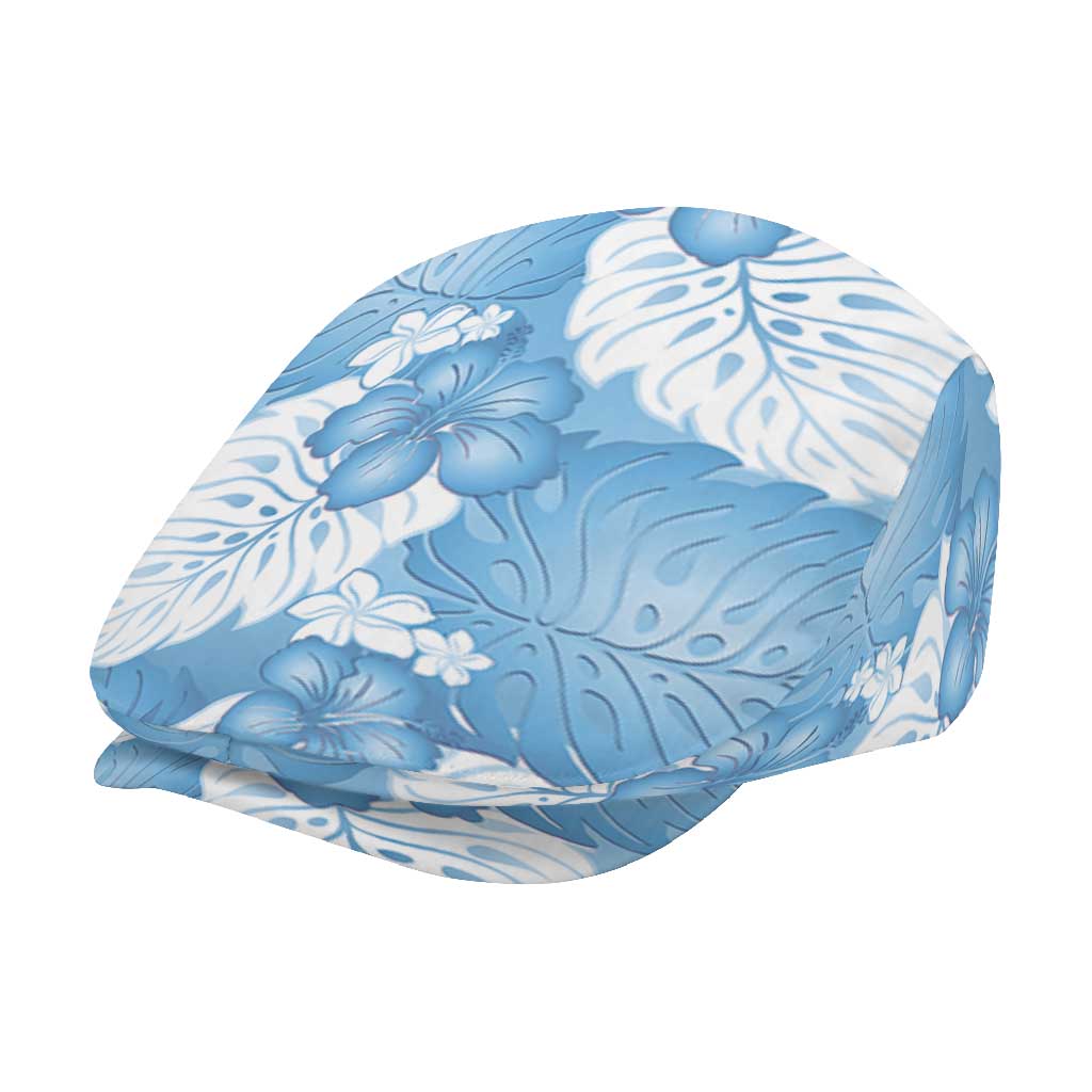 Blue Aloha Hawaii Jeff Hat Monstera Hibiscus Plumeria Seamless Vibes - Polynesian Pride