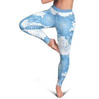 Blue Aloha Hawaii Leggings Monstera Hibiscus Plumeria Seamless Vibes - Polynesian Pride