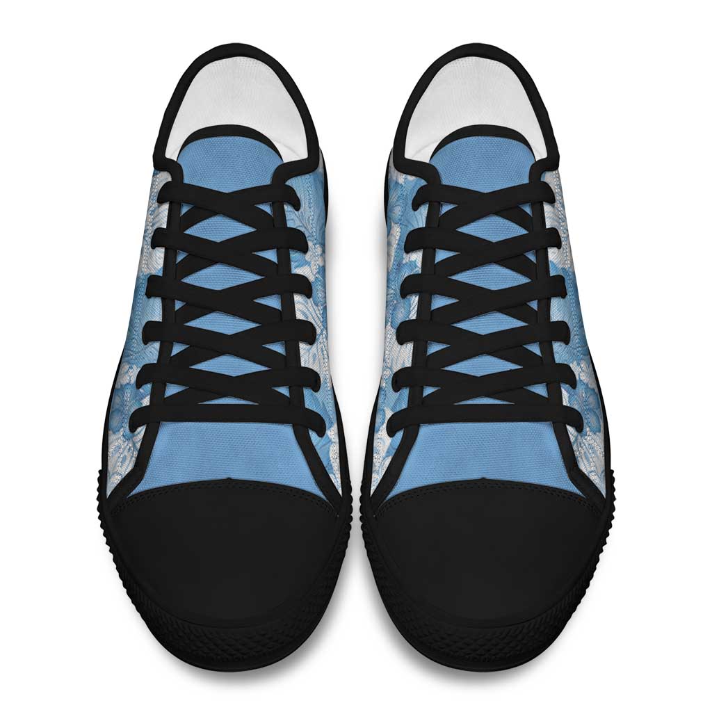 Blue Aloha Hawaii Low Top Shoes Monstera Hibiscus Plumeria Seamless Vibes - Polynesian Pride