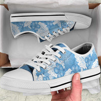 Blue Aloha Hawaii Low Top Shoes Monstera Hibiscus Plumeria Seamless Vibes - Polynesian Pride