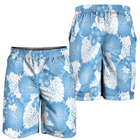 Blue Aloha Hawaii Shorts for Men Monstera Hibiscus Plumeria Seamless Vibes - Polynesian Pride
