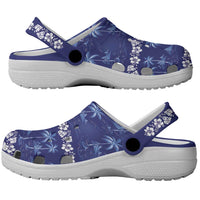 Blue Hawaii Palm Tree Hibiscus Clogs Shoes Fantasy Summer Vibe