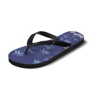 Blue Hawaii Palm Tree Hibiscus Flip Flops Fantasy Summer Vibe