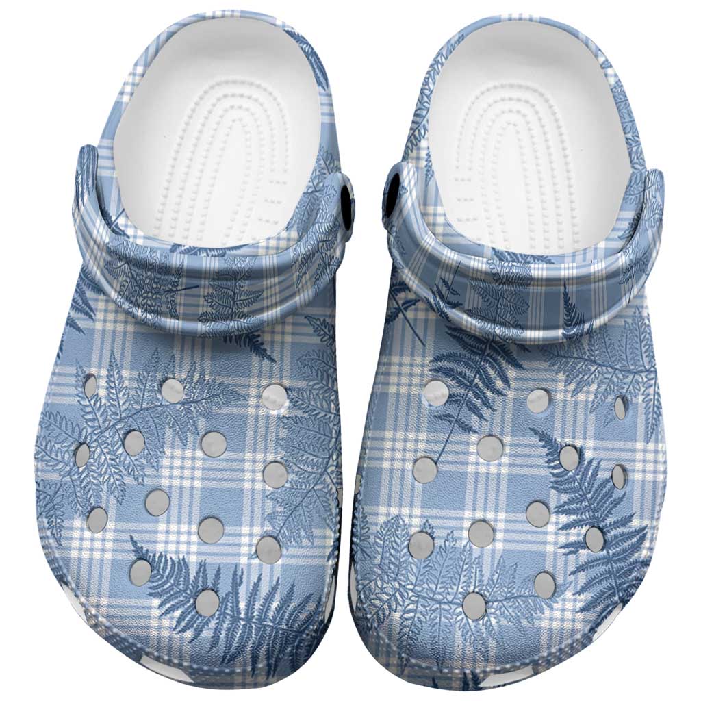 Blue Palaka Hawaii Palapalai Clogs Shoes Hawaiian Fern