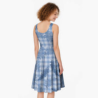 Blue Palaka Hawaii Palapalai Midi Dress Hawaiian Fern LT14 - Polynesian Pride