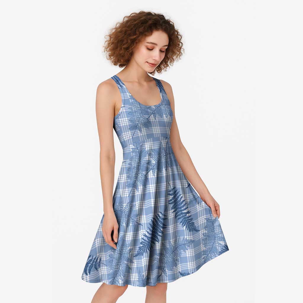 Blue Palaka Hawaii Palapalai Midi Dress Hawaiian Fern LT14 - Polynesian Pride
