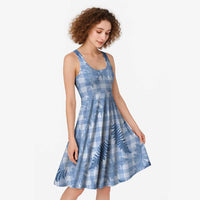 Blue Palaka Hawaii Palapalai Midi Dress Hawaiian Fern LT14 - Polynesian Pride