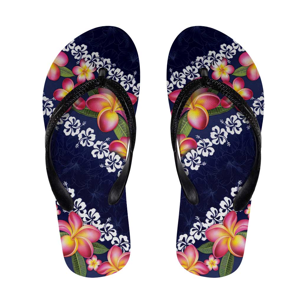 Blue Polynesia Flip Flops Plumeria Hibiscus Tropical Vibes - Polynesian Pride