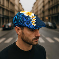 Blue Polynesia Jeff Hat Plumeria Tropical Leaves Galaxy Polynesian Art - Polynesian Pride