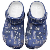 Blue Samoa Manuia Le Kerisimasi Clogs Shoes Pacific Patchwork Xmas Vibes - Polynesian Pride