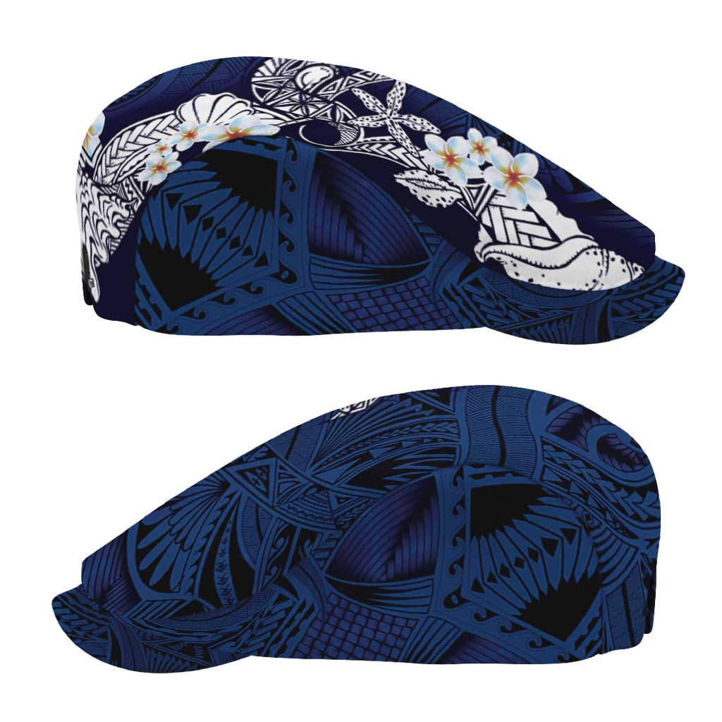 Blue Samoa Tattoo Jeff Hat Plumeria Samoan Ocean Tatau Pattern - Polynesian Pride